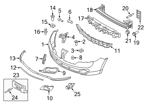 2011 Lincoln MKZ Bumper & Components - Front Diagram 2 - Thumbnail