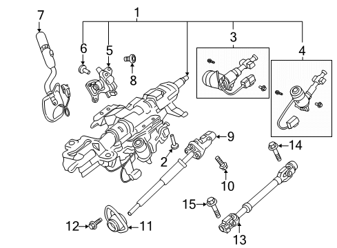 2020 Ford F-350 Super Duty Steering Column Assembly Diagram