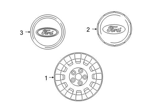 2008 Ford Crown Victoria Wheel Covers & Trim Diagram