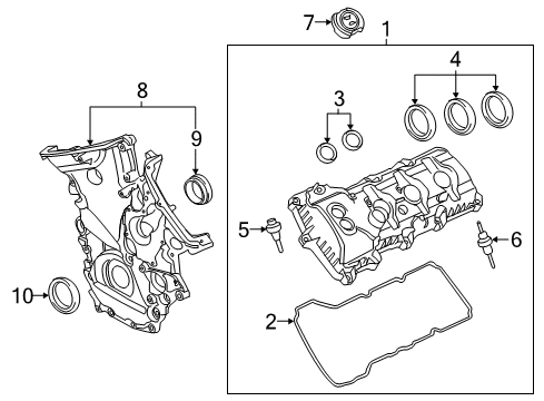 2017 Ford F-150 Valve & Timing Covers Diagram