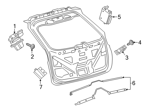 2018 Ford Edge Lift Gate - Lock & Hardware Diagram