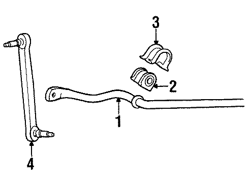 1997 Lincoln Continental Stabilizer Bar & Components Diagram