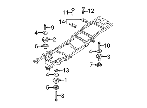 2001 Ford Ranger Pickup Box Bolt Diagram for -N806251-S103