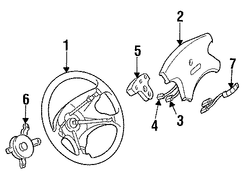 1993 Mercury Villager Steering Wheel & Trim Diagram