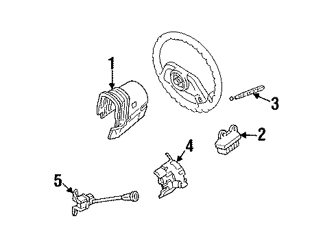 1989 Ford Aerostar Shroud, Switches & Levers Diagram