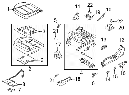 2025 Ford Explorer Driver Seat Components Diagram
