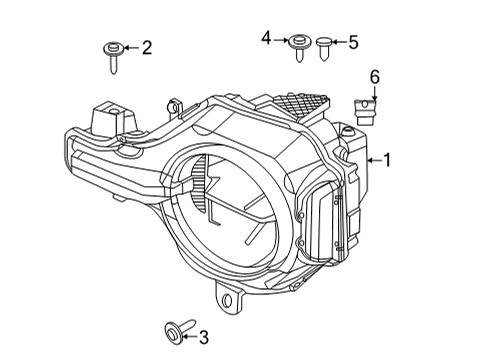 2024 Ford Bronco Headlamp Components Diagram