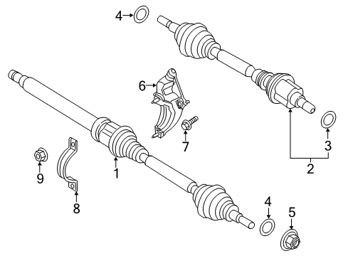 2015 Ford Fusion Drive Axles - Front Diagram