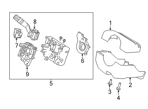 2013 Ford Flex Shroud, Switches & Levers Diagram