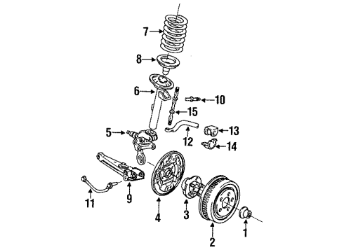 1990 Ford Taurus Rear Suspension Components Diagram