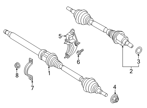 2013 Lincoln MKZ Drive Axles - Front Diagram