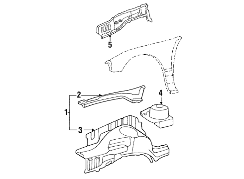 2000 Mercury Cougar Lower Rail, Driver Side Diagram for F8RZ5410463AA