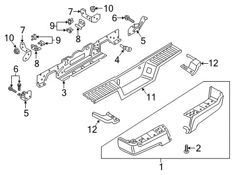 2017 Ford F-250 Super Duty Bumper & Components - Rear Diagram