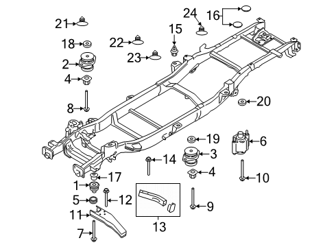 2024 Ford F-150 Body Mounting - Frame Diagram