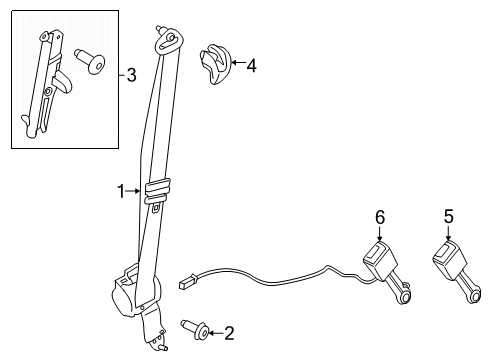 2025 Ford Transit-150 Front Seat Belts Diagram
