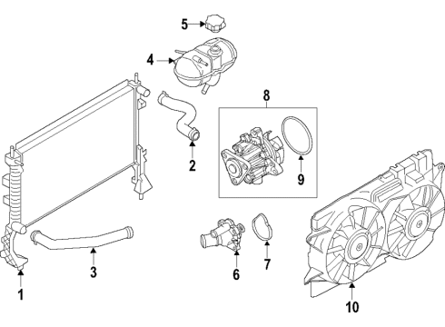 2015 Ford Mustang Radiator & Components Diagram