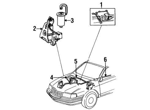1995 Lincoln Continental Compressor Assembly Diagram for F5OY-5319-A