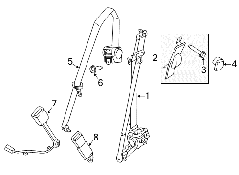 2017 Ford F-350 Super Duty Front Seat Belts Diagram 2 - Thumbnail
