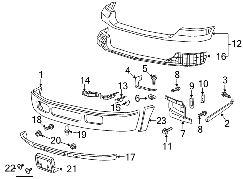 2005 Ford F-250 Super Duty Bumper & Components - Front Diagram