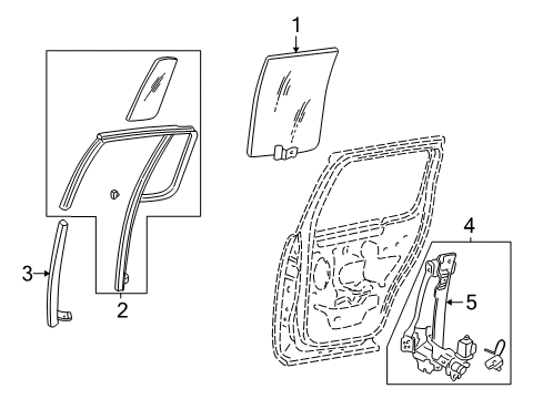 2004 Ford Explorer Glass - Door Diagram