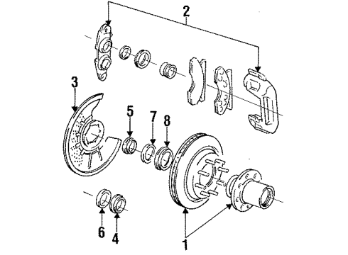 1992 Ford F-250 Front Brakes Diagram