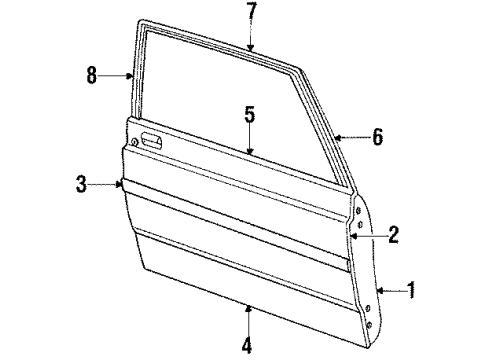 1985 Ford LTD Door & Components Diagram