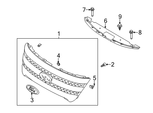 2015 Ford Explorer Grille & Components Diagram 2 - Thumbnail