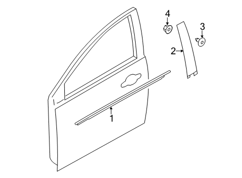 2016 Ford Focus Exterior Trim - Front Door Diagram