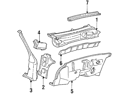 1987 Mercury Topaz Cowl Diagram