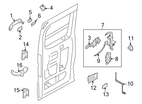 2025 Ford E-Transit Lock & Hardware Diagram