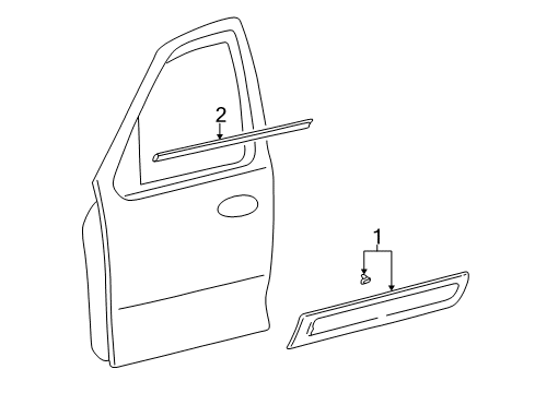 2007 Ford Escape Exterior Trim - Front Door Diagram
