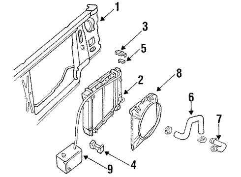 1985 Ford Ranger Radiator Support Diagram