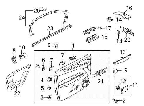 2016 Lincoln MKC Interior Trim - Front Door Diagram