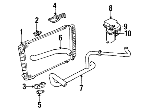 1990 Lincoln Town Car Reservoir Cap Diagram for E4FZ-8K103-A