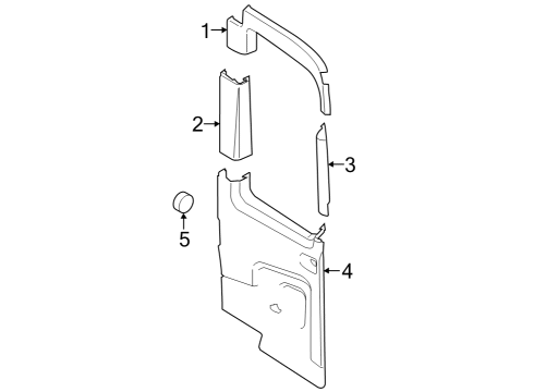 2024 Ford E-Transit Interior Trim - Back Door Diagram