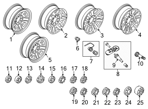 2022 Ford F-350 Super Duty Wheels Diagram