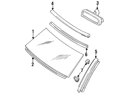 1997 Mercury Villager Glass - Windshield Diagram