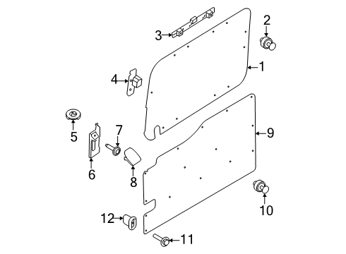 2025 Ford Transit-150 Interior Trim - Side Door Diagram