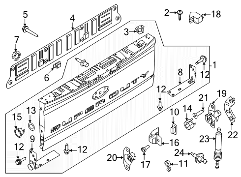 2025 Ford F-250 Super Duty Tail Gate Diagram 2 - Thumbnail