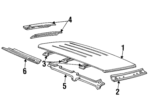1997 Mercury Mountaineer Windshield Header, Front Diagram for F3TZ7803418A