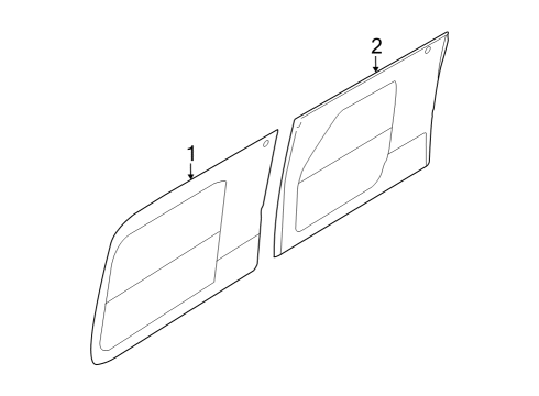 2024 Ford E-Transit Glass - Side Door Diagram 2 - Thumbnail