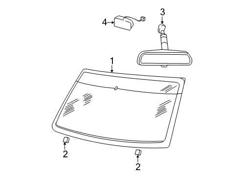 2006 Mercury Mountaineer Glass - Windshield Diagram