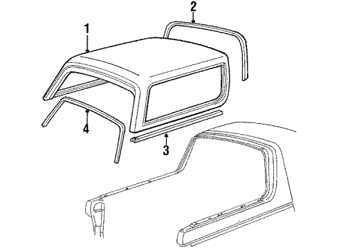 1988 Ford Bronco Top & Components Diagram