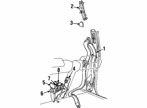 1998 Lincoln Town Car Height Adjuster, Prairie Tan Diagram for F7AZ-54602B82-AAA