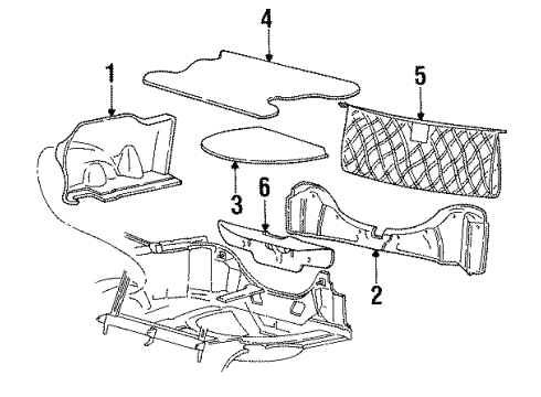 1995 Ford Mustang Side Trim Panel, Rear Driver Side Diagram for F4ZZ-6345423-ABC