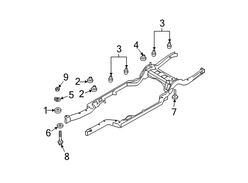 2011 Lincoln Town Car Frame & Components Diagram