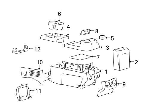2007 Ford F-150 Front Console Diagram