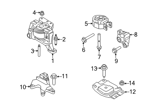 2016 Lincoln MKC Engine & Trans Mounting Diagram