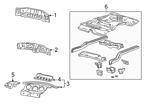 2005 Mercury Sable Side Support, Passenger Side Diagram for YF1Z-5446812-AA