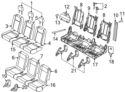 2025 Ford Transit-350 HD Rear Seat Diagram 3 - Thumbnail